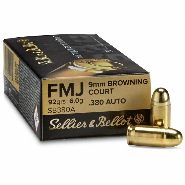 Sellier & Bellot .380 ACP 92gr FMJ 50rd Box